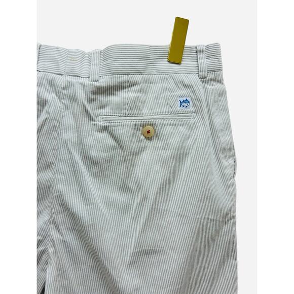 Southern Tide 34 Striped Shorts Mens Shipjack Brown‎ White Classic Fit Cotton - Picture 3 of 10